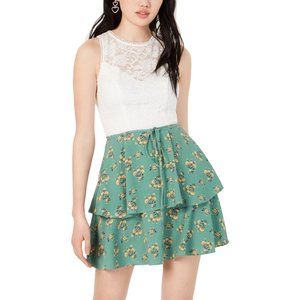 Sleeveless Lace Mini Dress | Fall Autumn Floral